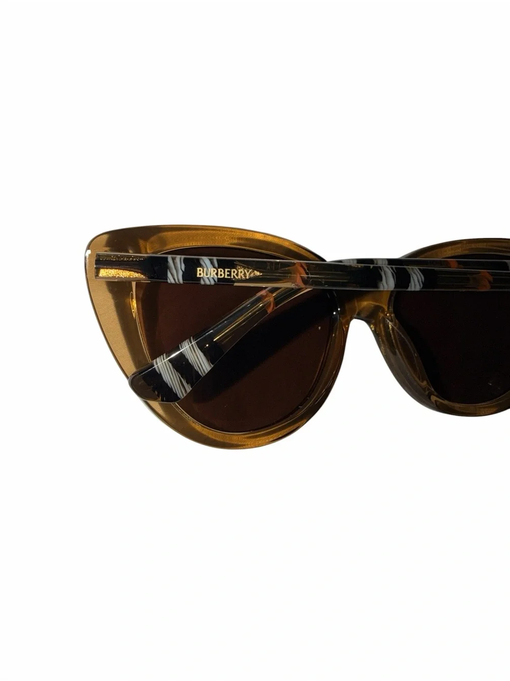 Burberry BE4407 Brown Cat Eye Check Sunglasses 54mm NWOT